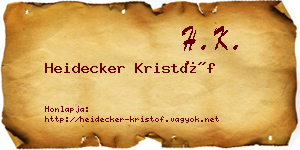 Heidecker Kristóf névjegykártya